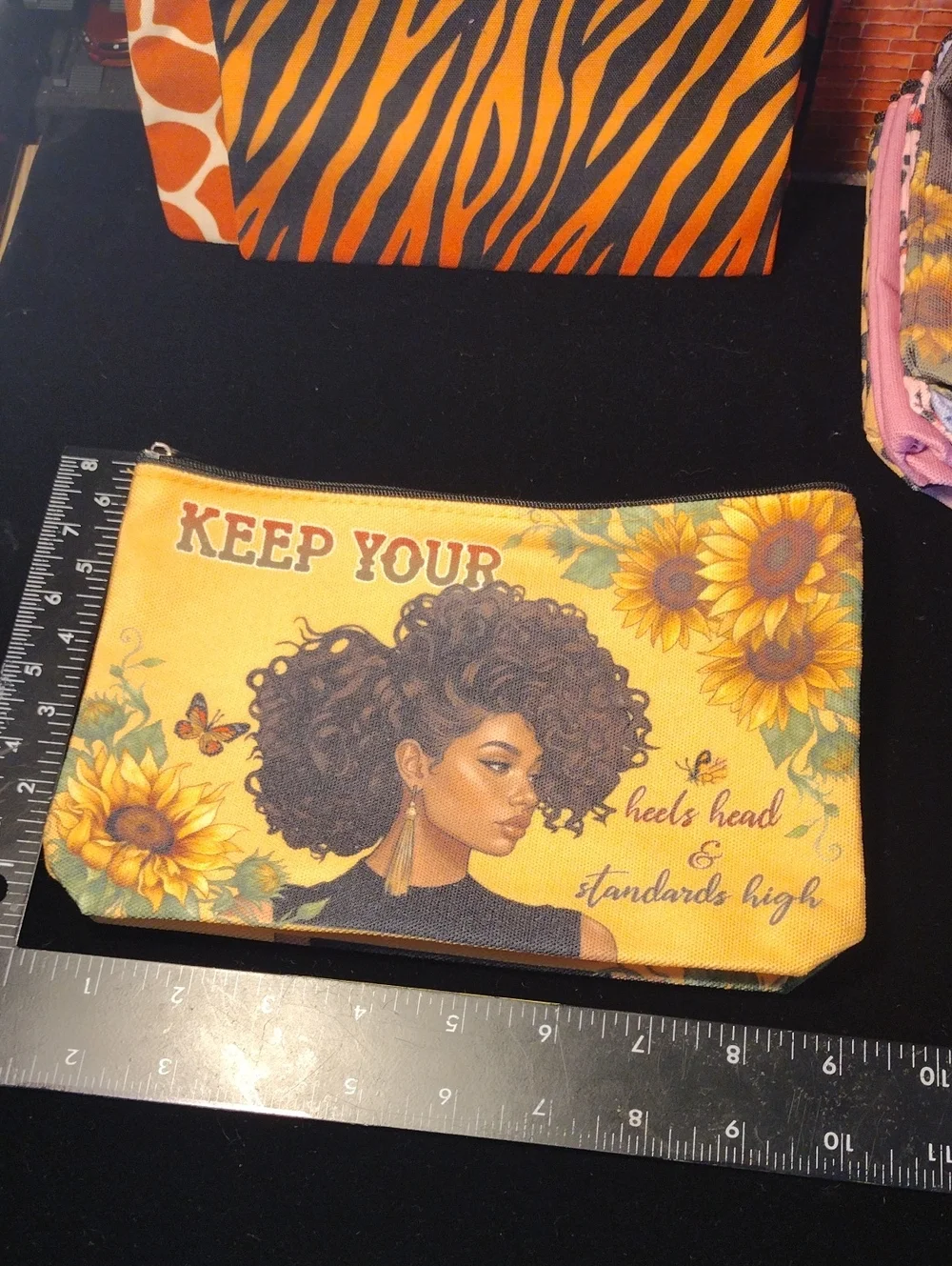 Sunflower Graphic Zip Pouch - Yellow